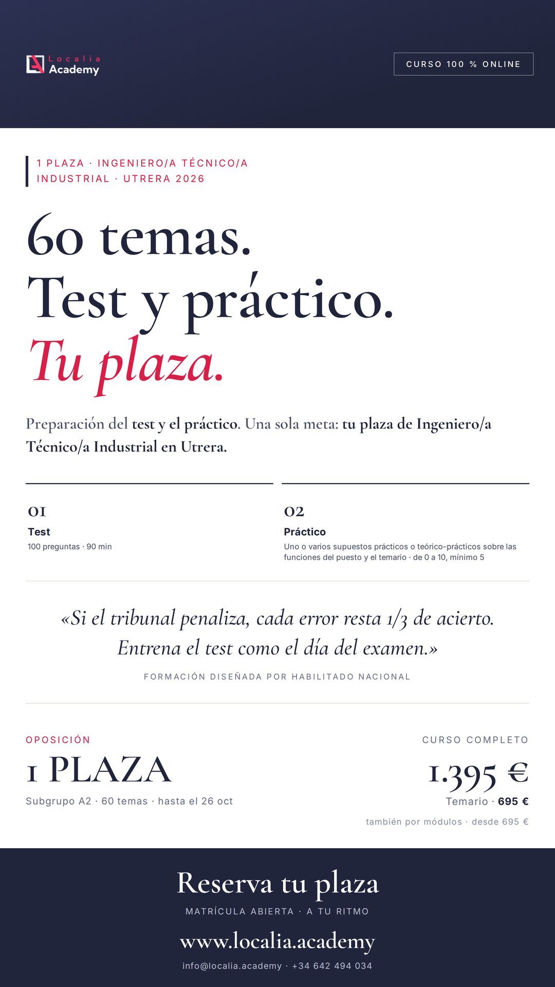 Curso online oposiciones Ingeniero/a Técnico/a Industrial Ayuntamiento de Utrera 2026
