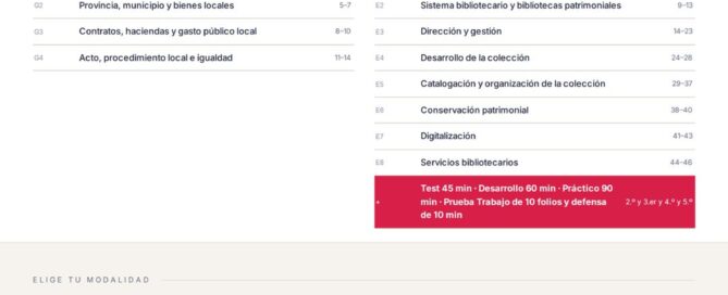Curso online oposiciones Responsable de biblioteca, documentación e investigación Institut Municipal de Patrimoni Cultural de Vilanova i la Geltrú 2026