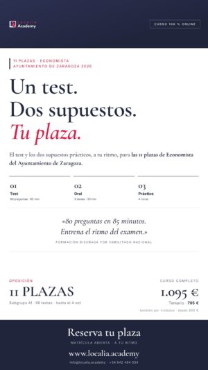oposiciones economista zaragoza 2026 · cartel story Localia