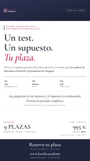 oposiciones educador social zaragoza 2026 · cartel story Localia