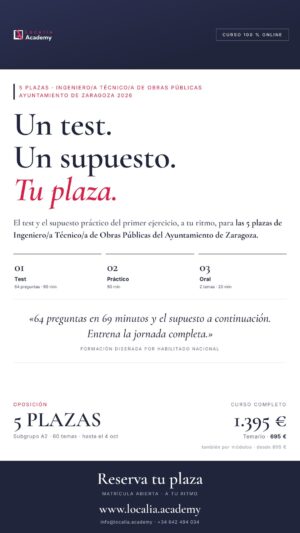 oposiciones ingeniero técnico obras públicas zaragoza 2026 · cartel story Localia