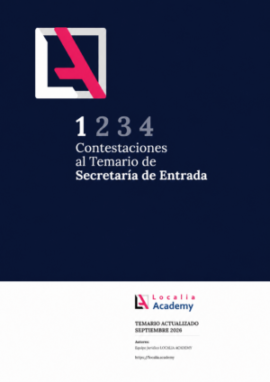 Portada del temario de Secretaría de Entrada de Localia, edición septiembre de 2026