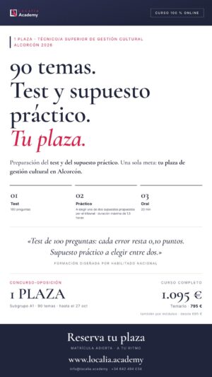 Curso online oposiciones Técnico/a Superior de Gestión Cultural Ayuntamiento de Alcorcón 2026