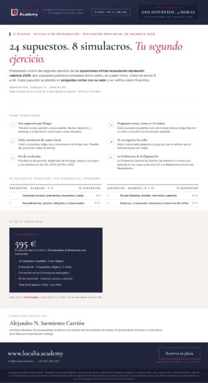 Curso online oposiciones Oficial/a de Recaudación Diputación Provincial de Valencia 2026