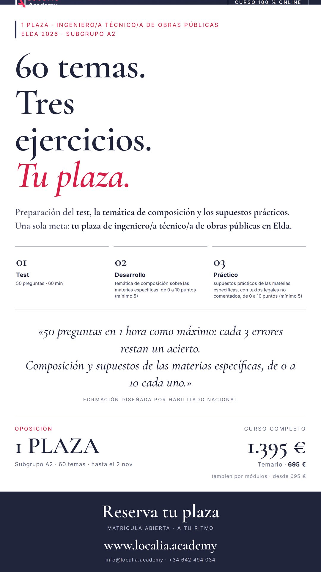 Curso online oposiciones Ingeniero/a Técnico/a de Obras Públicas Ayuntamiento de Elda 2026