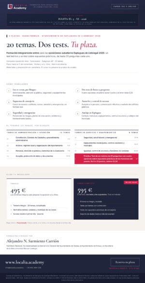 Curso online oposiciones Subalterno/a Ayuntamiento de Esplugues de Llobregat 2026