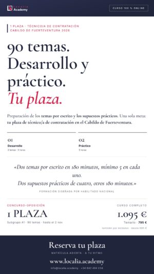 Curso online oposiciones Técnico/a de Contratación Cabildo Insular de Fuerteventura 2026