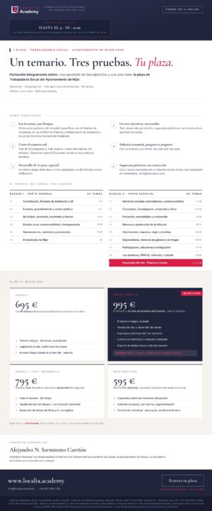 Curso online oposiciones Trabajador/a Social Ayuntamiento de Níjar 2026
