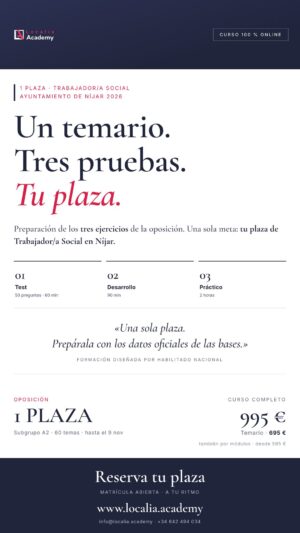 Curso online oposiciones Trabajador/a Social Ayuntamiento de Níjar 2026