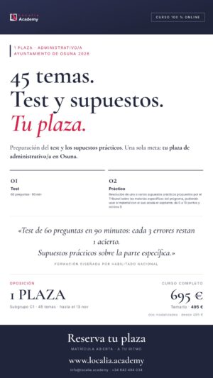 Curso online oposiciones Administrativo/a Ayuntamiento de Osuna 2026