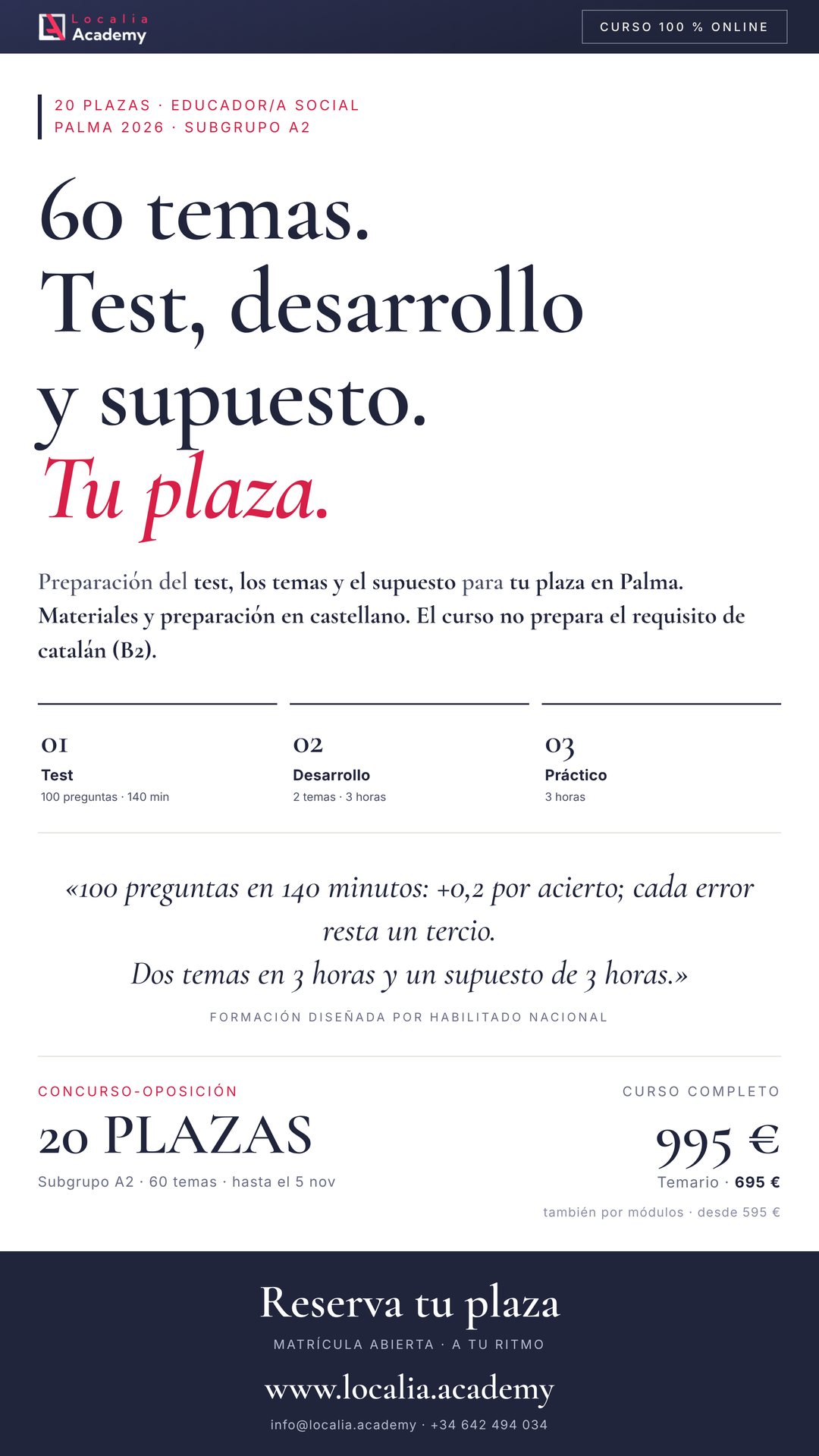 Curso online oposiciones Educador/a social Ayuntamiento de Palma 2026