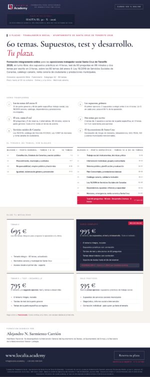 Curso online oposiciones Trabajador/a Social Ayuntamiento de Santa Cruz de Tenerife 2026