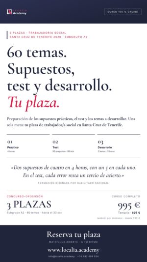 Curso online oposiciones Trabajador/a Social Ayuntamiento de Santa Cruz de Tenerife 2026