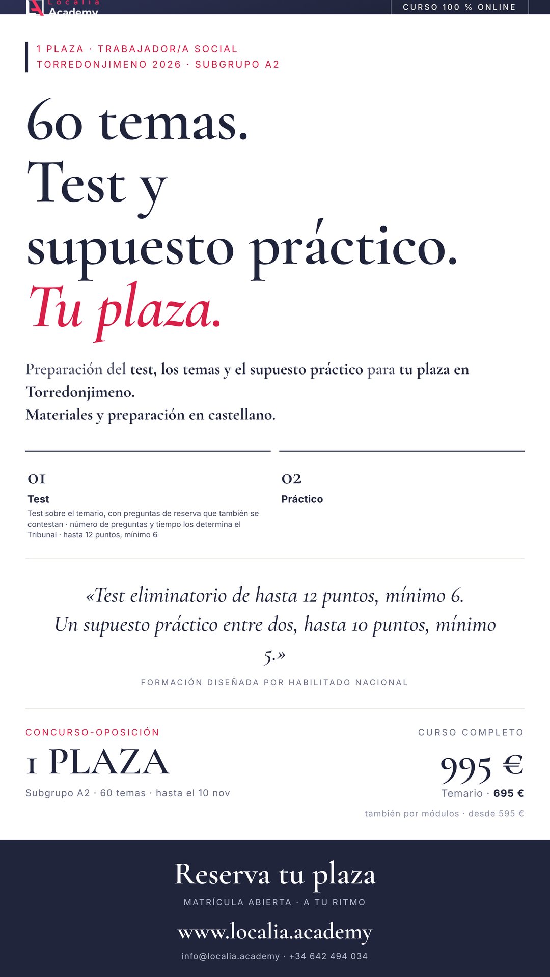 Curso online oposiciones Trabajador/a Social Ayuntamiento de Torredonjimeno 2026