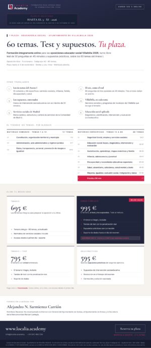 Curso online oposiciones Educador/a Social Ayuntamiento de Villalbilla 2026